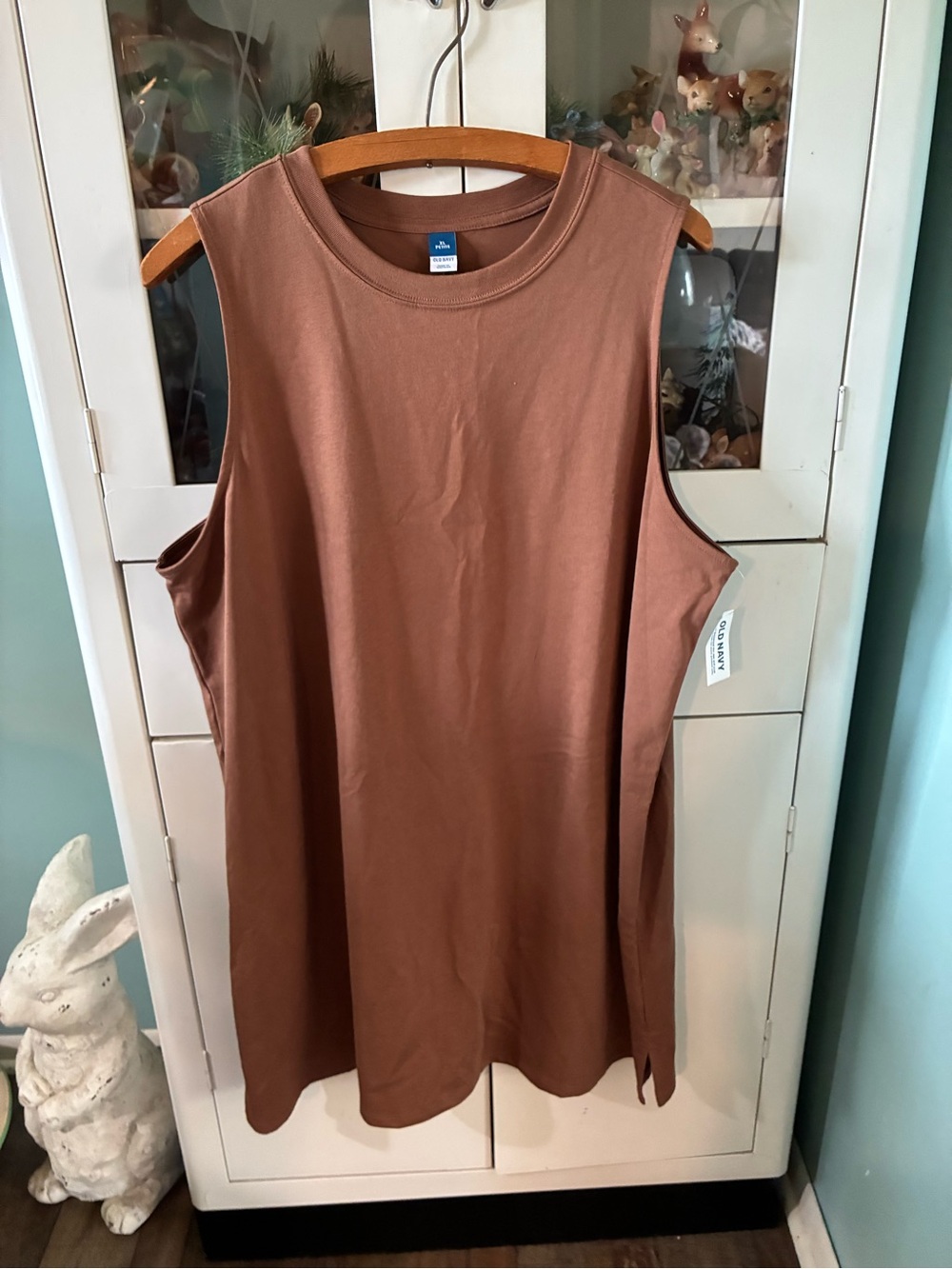 Old Navy sz XLP Brown Sleeveless dress nwt